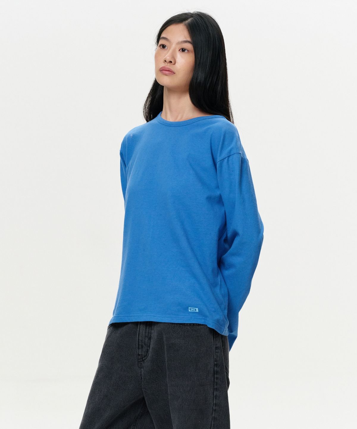 이알에이(ERA) WOMEN ERA VINTAGE COTTON LS T - BLUE