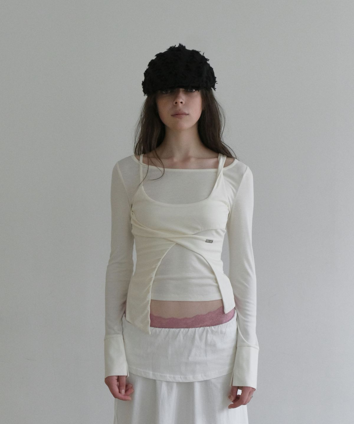 오디너리 홀리데이(ORDINARY HOLIDAY) LAYERED JERSEY T-SHIRT [IVORY]