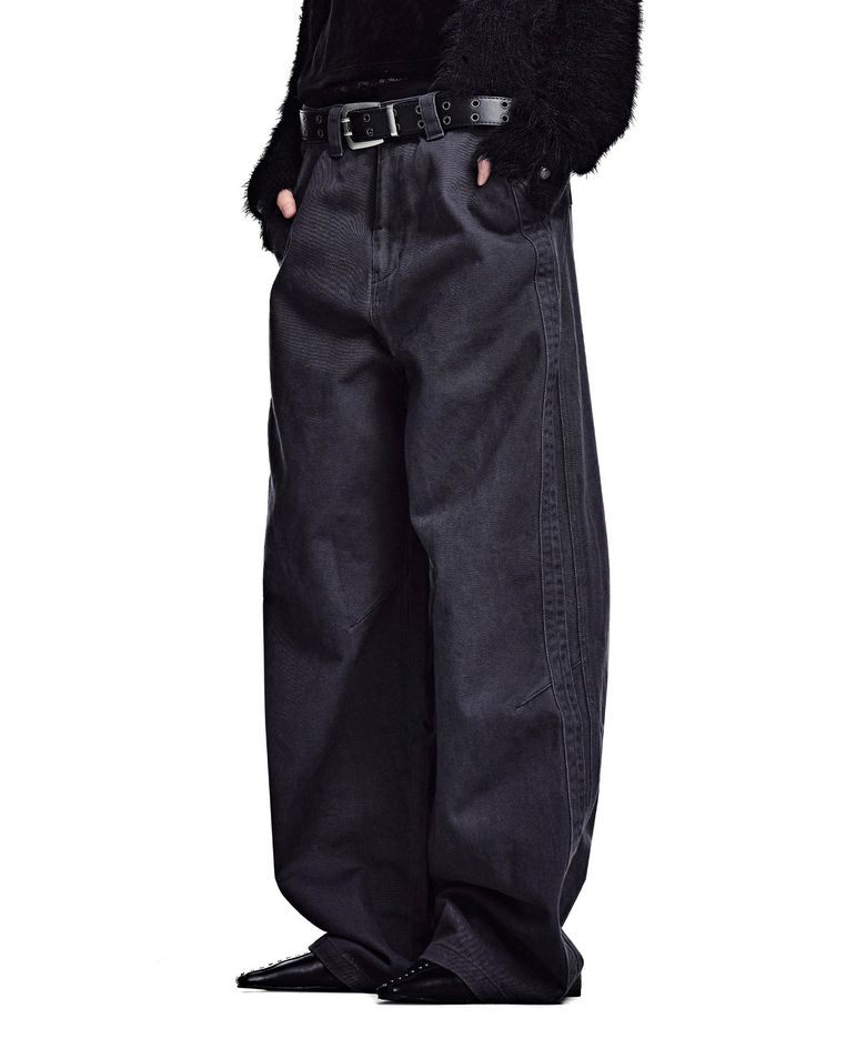 [옷미새 미홀 콜라보]Washed Panel Wide Pants [CHARCOAL]_SEPT091CHARCOAL