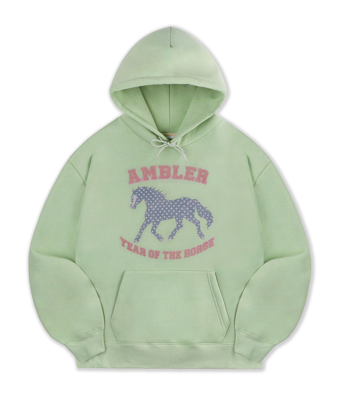 엠블러(AMBLER) Vintage Horse  그래픽 후드 티셔츠 AHP1313 (라이트그린)