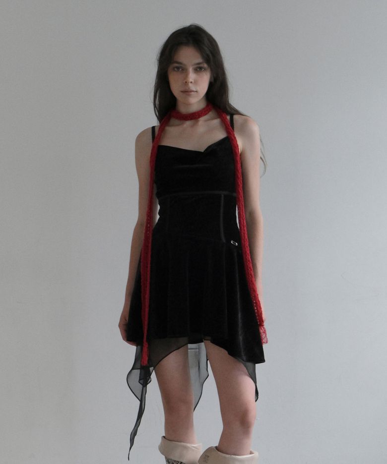 LACE MIXED DRESS [BLACK]