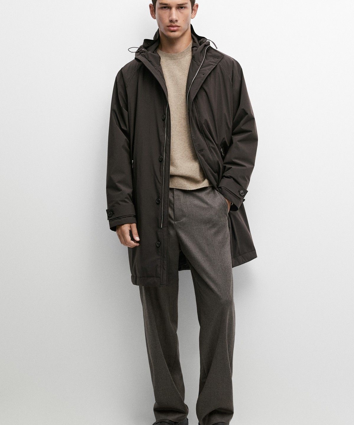 마시모두띠(MASSIMO DUTTI) 테크니컬 롱 파카