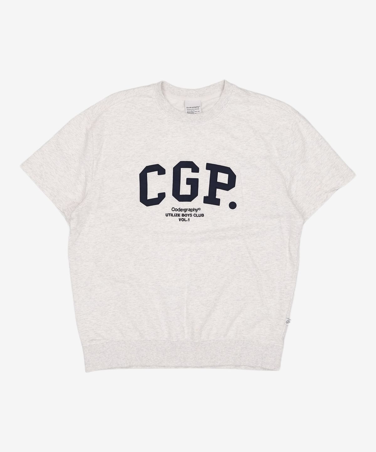 코드그라피(CGP) [22SS] CGP 아치 로고 반팔 크루넥_멜란지그레이 S