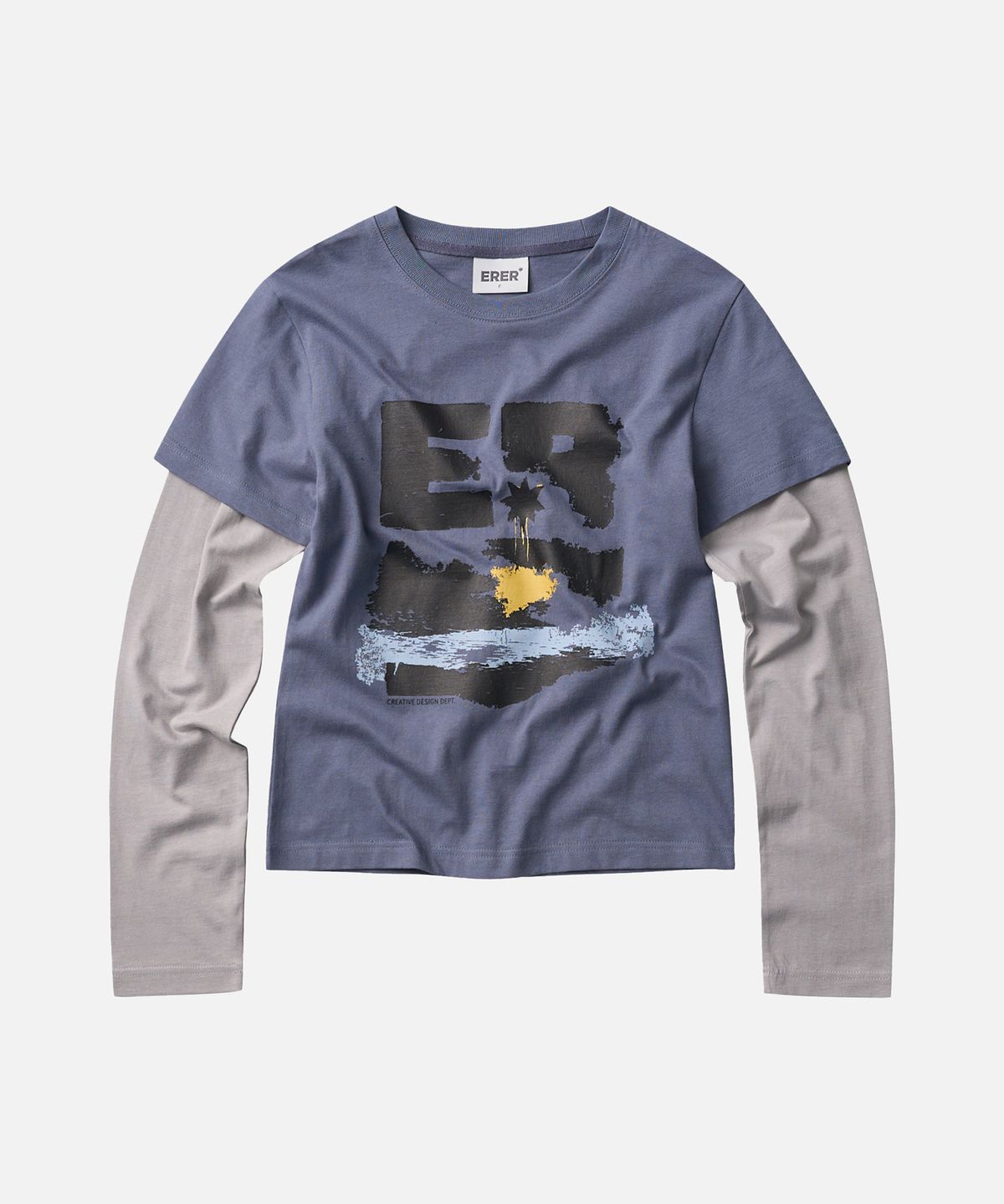 에르에르(ERER) Graphic Layered Long Sleeve Blue