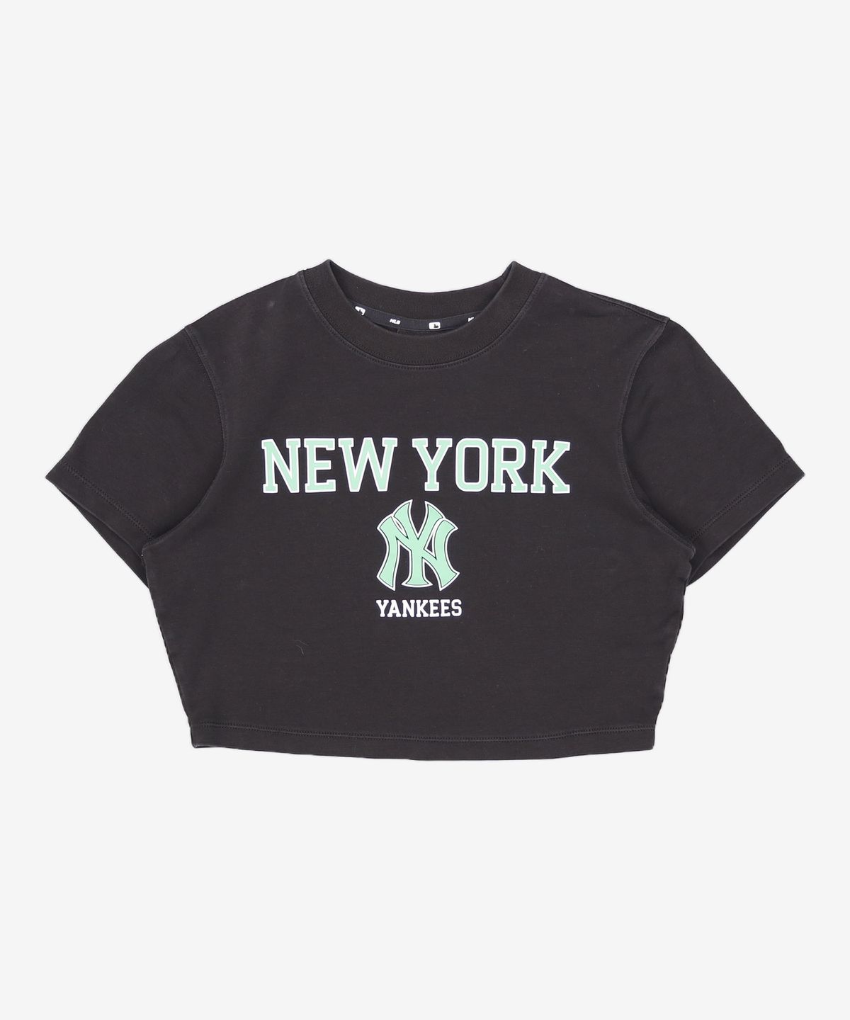 엠엘비(MLB) 여성 바시티 크롭 반팔 티셔츠 NY (Black) 160/84A