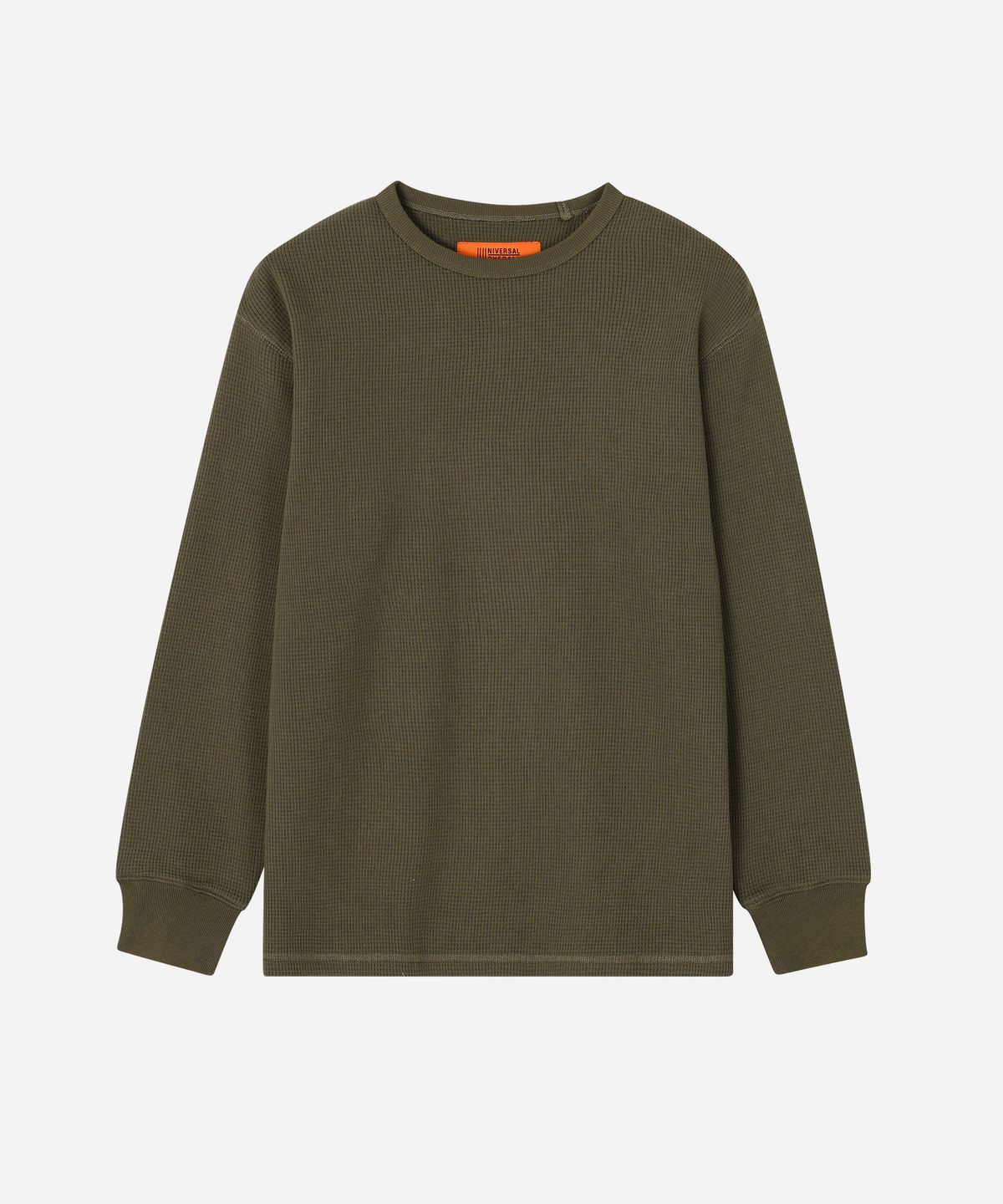 유니버셜 오버롤(UNIVERSAL OVERALL) HEAVYWEIGHT WAFFLE LONG SLEEVE T-SHIRT KHAKI
