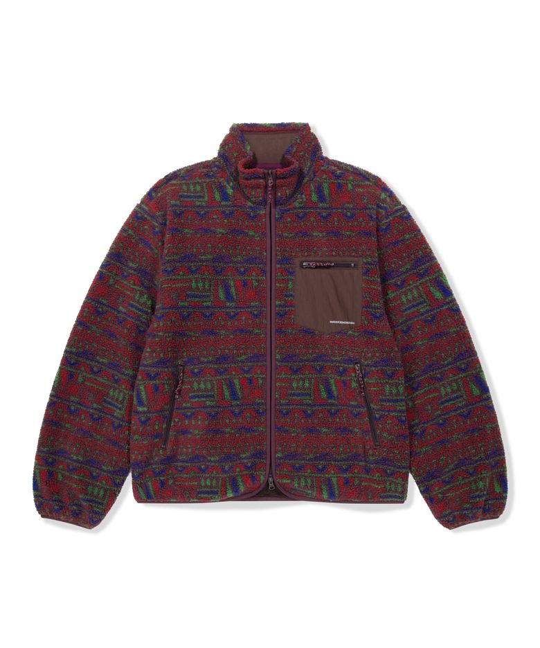 AZTEC SHERPA JACKET (BURGUNDY)