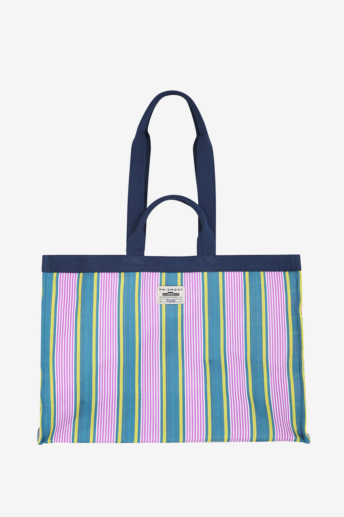 르몽생미셸(LE MONT ST MICHEL) [Moismont] Nylon Striped Tote Bag_Pink
