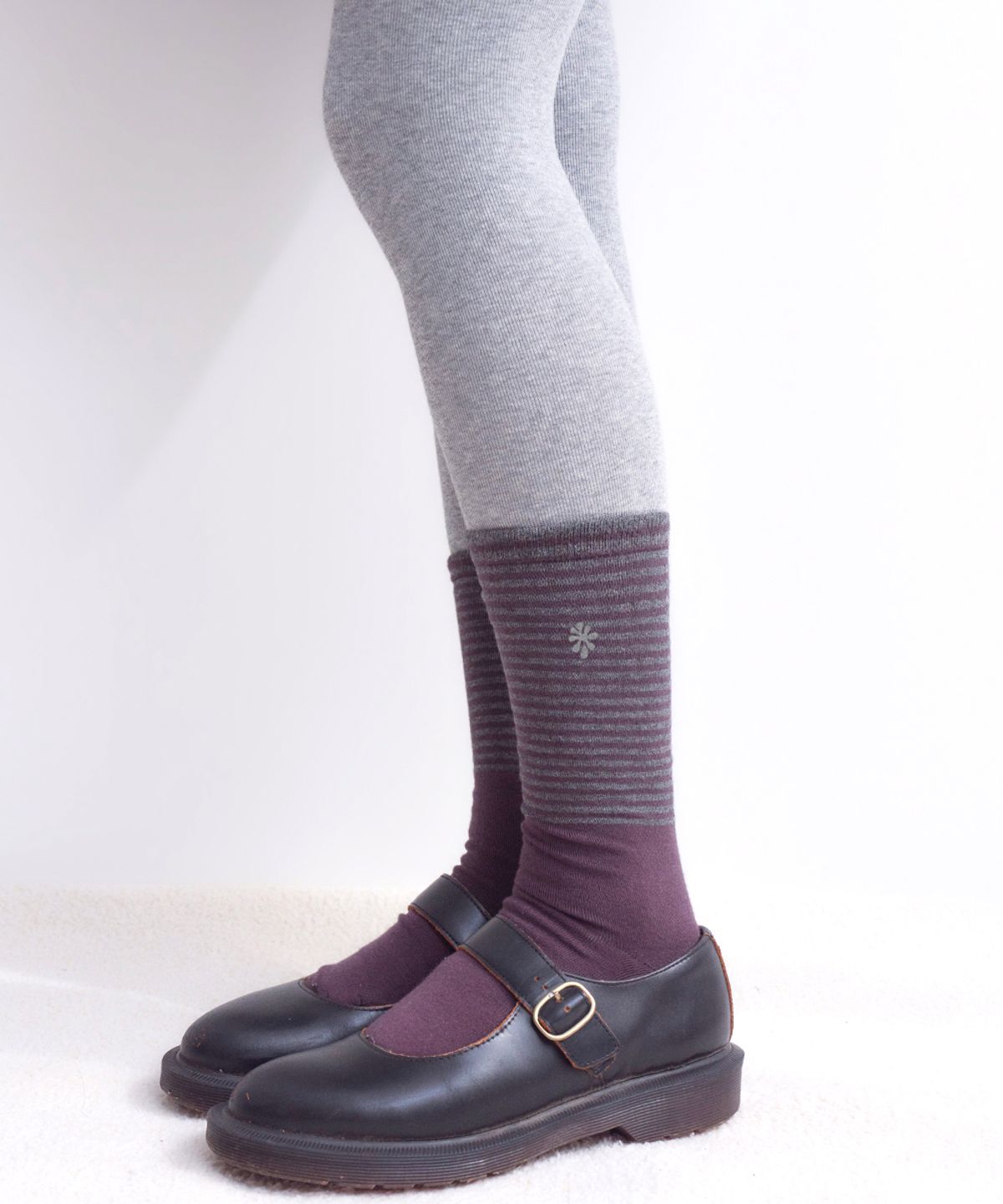 오피쉬(OAFISH) Color Block Striped Socks, Purple