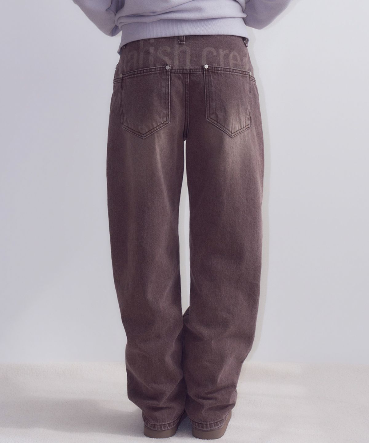 오피쉬(OAFISH) Hazy Wide Pants, Purple Brown