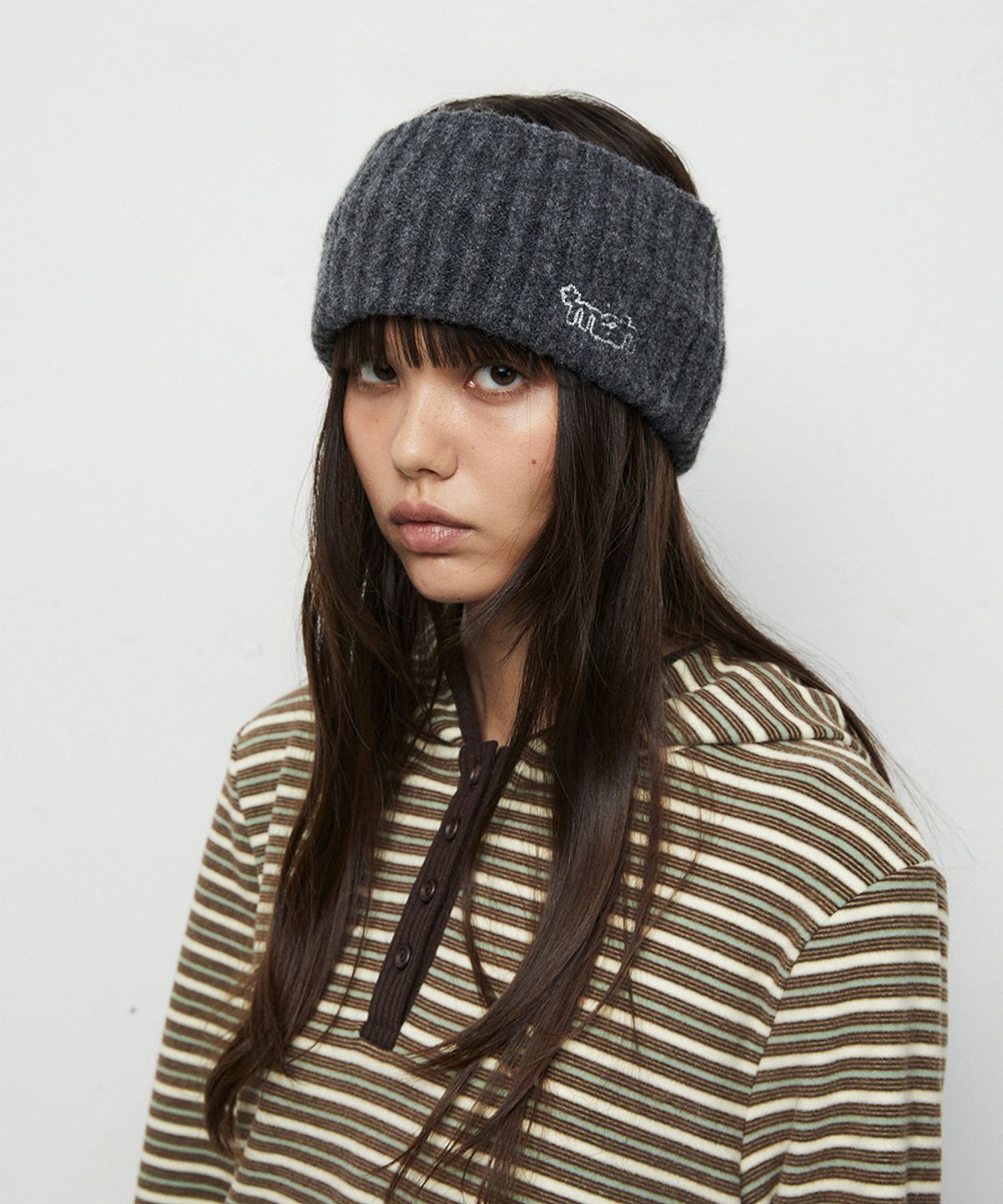 마하그리드(MAHAGRID) KNIT HAIR BAND[CHARCOAL]