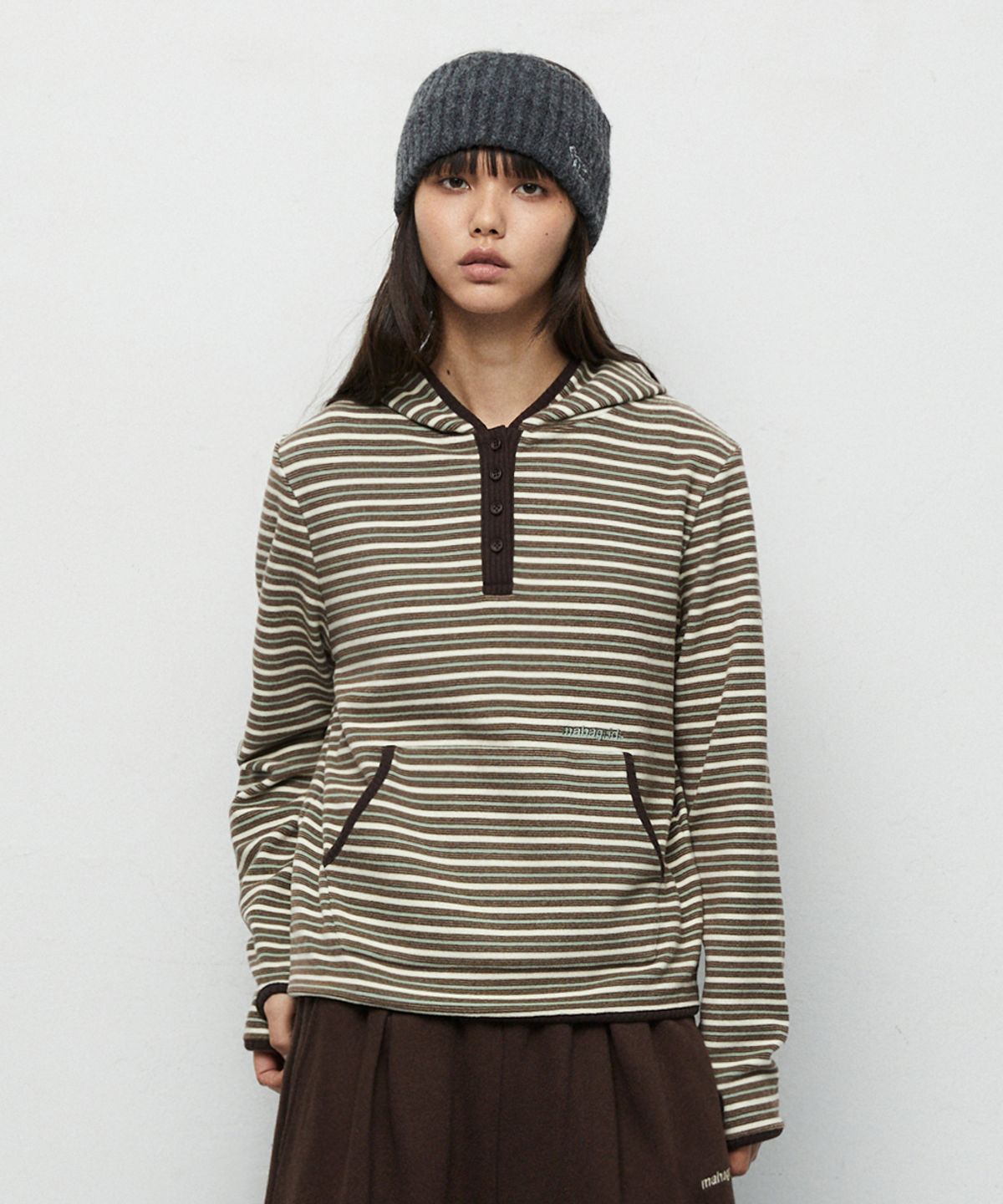 마하그리드(MAHAGRID) FLEECE HOOD LONG SLEEVE[MINT]