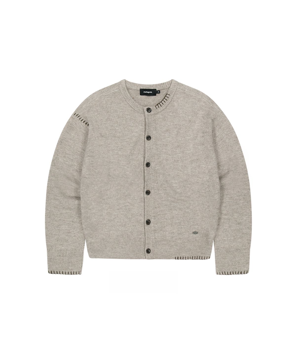 마하그리드(MAHAGRID) ROUND BUTTON UP CROP CARDIGAN[BEIGE]