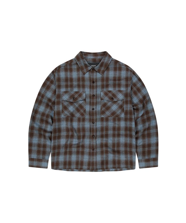 TWO POCKET CROP CHECK SHIRT[BROWN]
