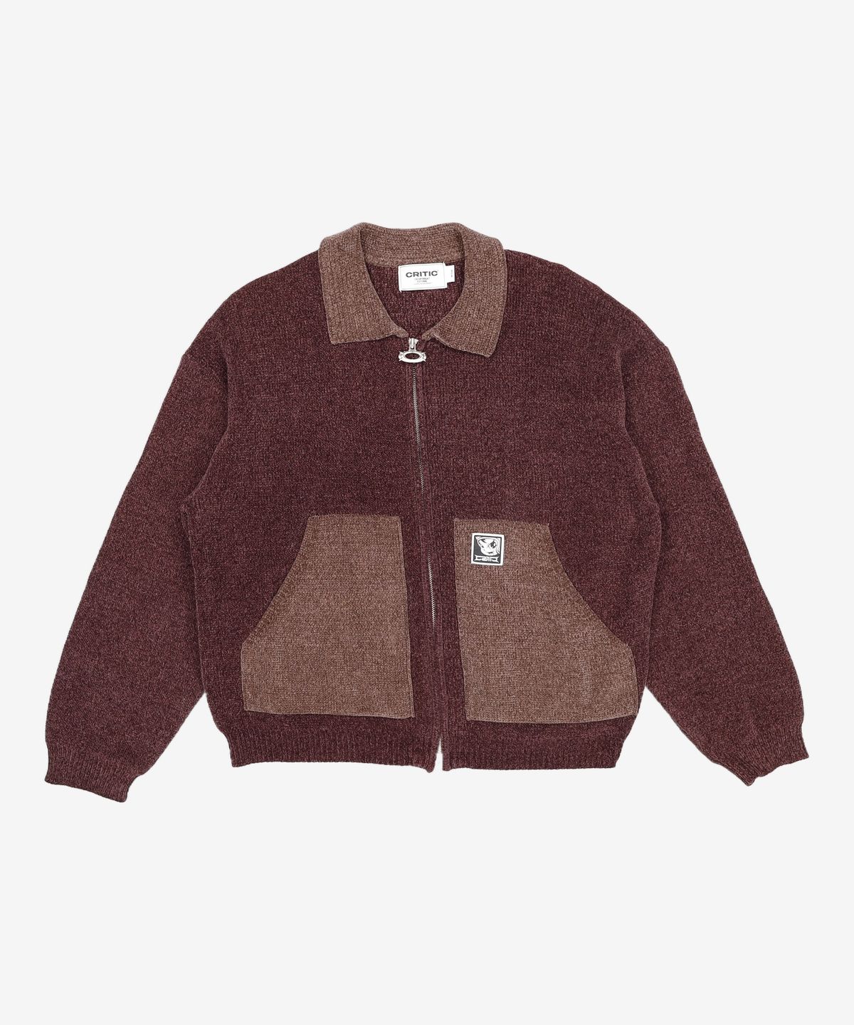 크리틱(CRITIC) WORK JACKET KNIT ZIP UP PURPLE M