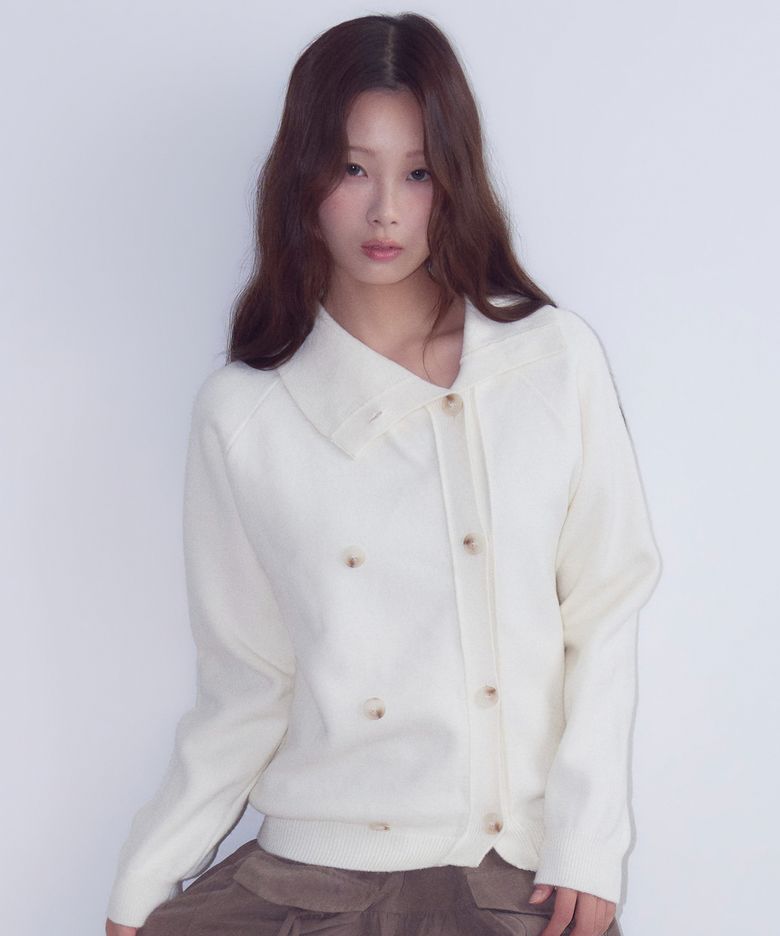 Twin Button Cardigan, Ivory