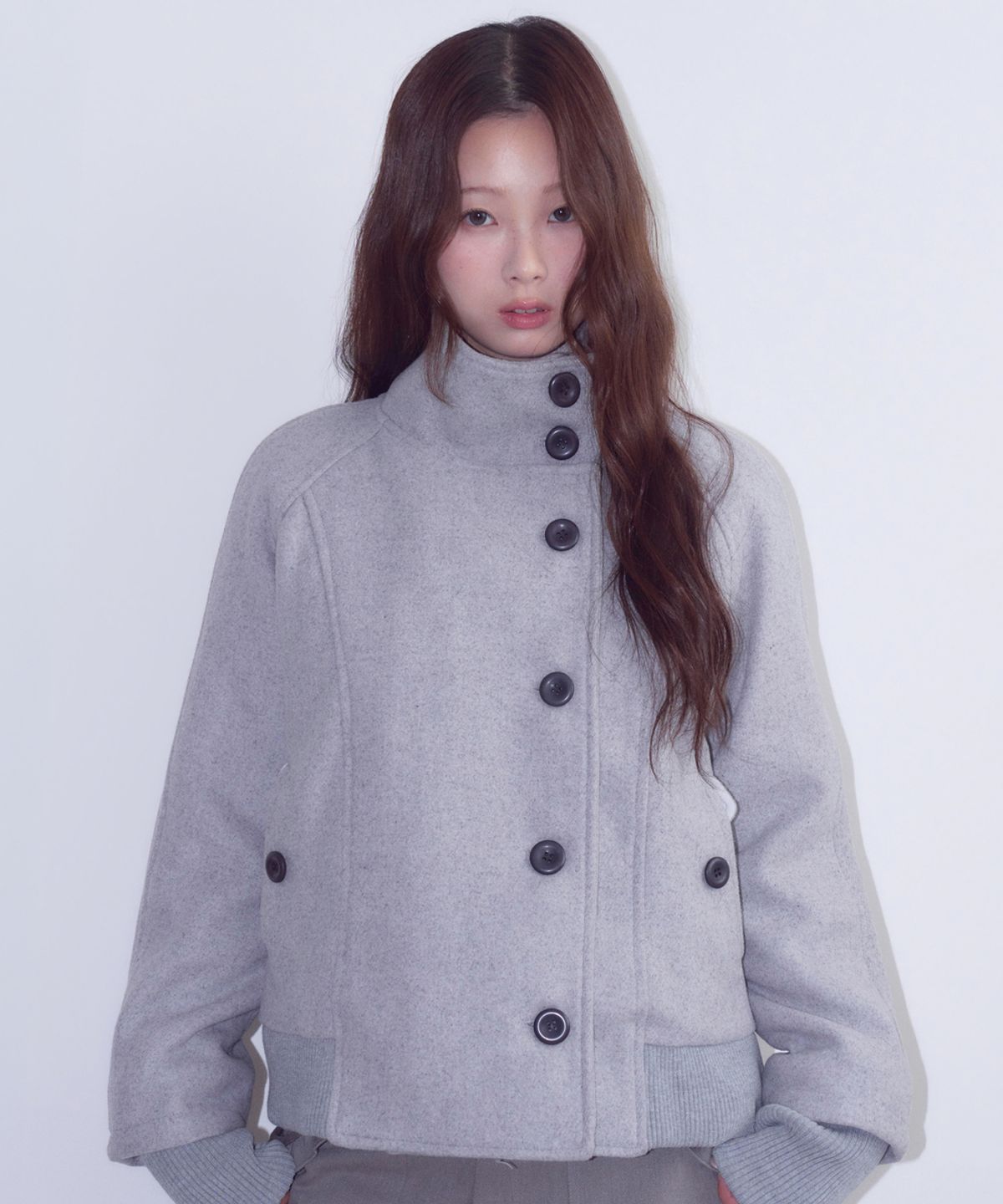 오피쉬(OAFISH) Erid Button Wool Jacket, Gray