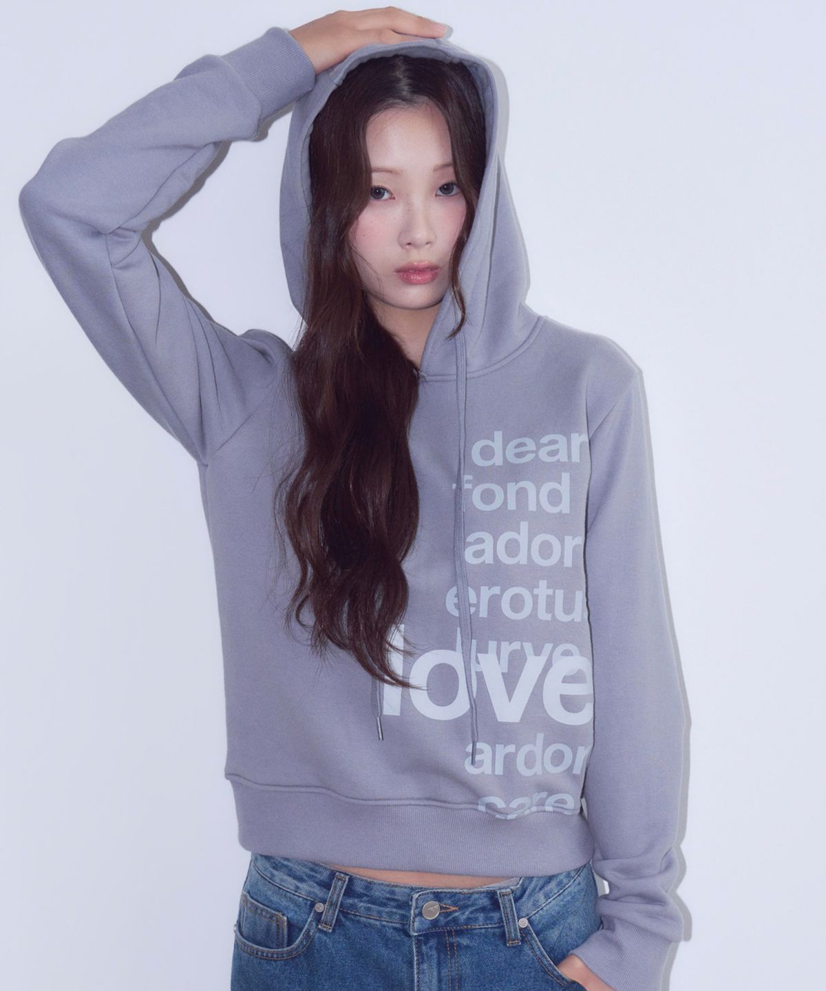 오피쉬(OAFISH) Lettering Hoodie, Gray Charcoal