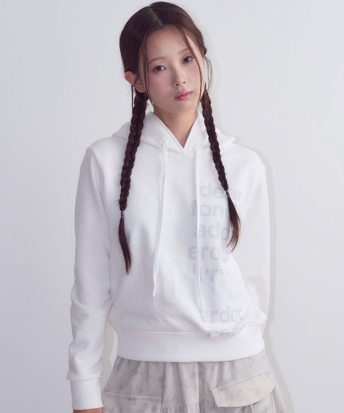오피쉬(OAFISH) Lettering Hoodie, White Gray