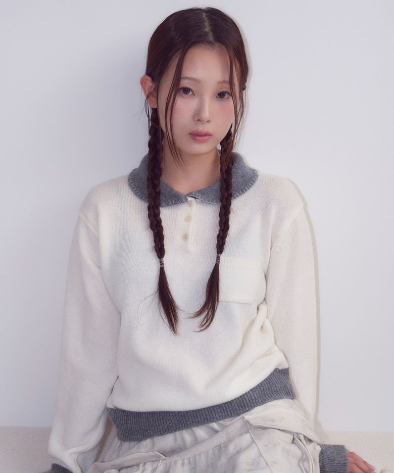 Stitch Collar Knit, Ivory