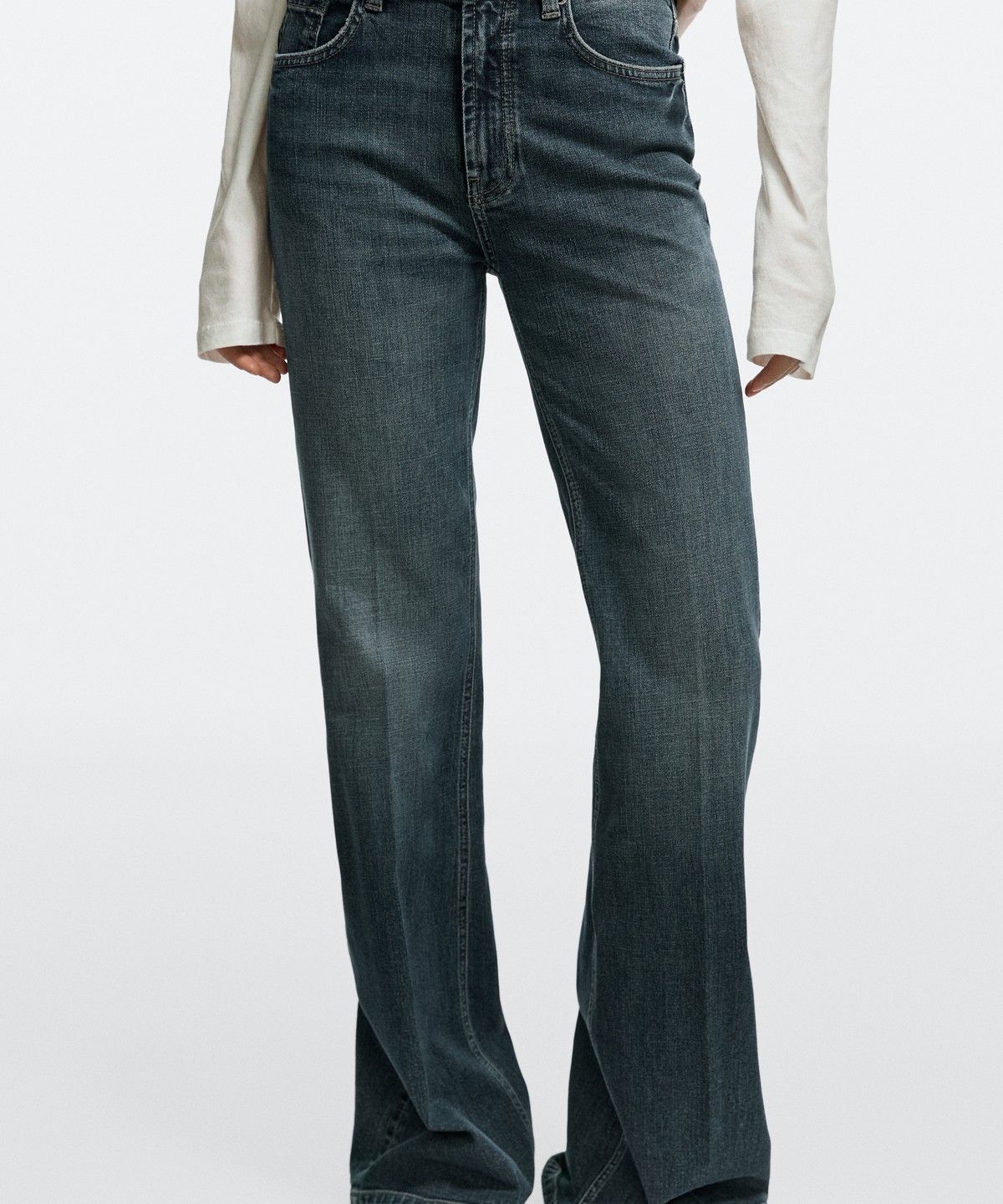 마시모두띠(MASSIMO DUTTI) 하이라이즈 스키니 플레어 진