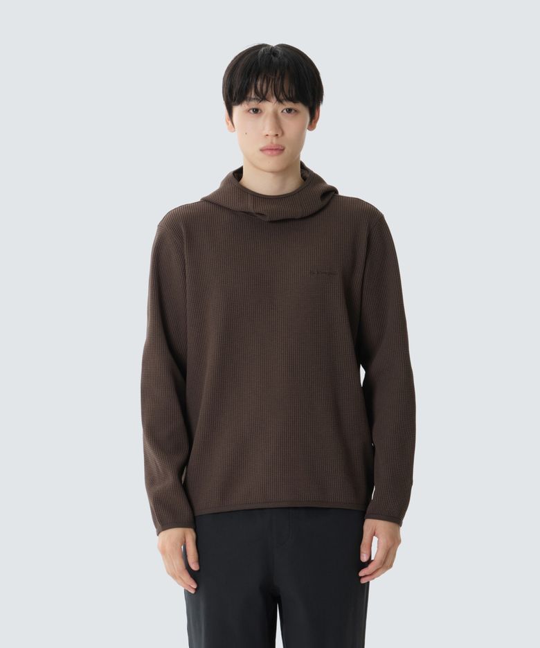 테이진 델타피크 와플 바라클라바 후드 티셔츠 (S26FUTHD18) Choco Brown