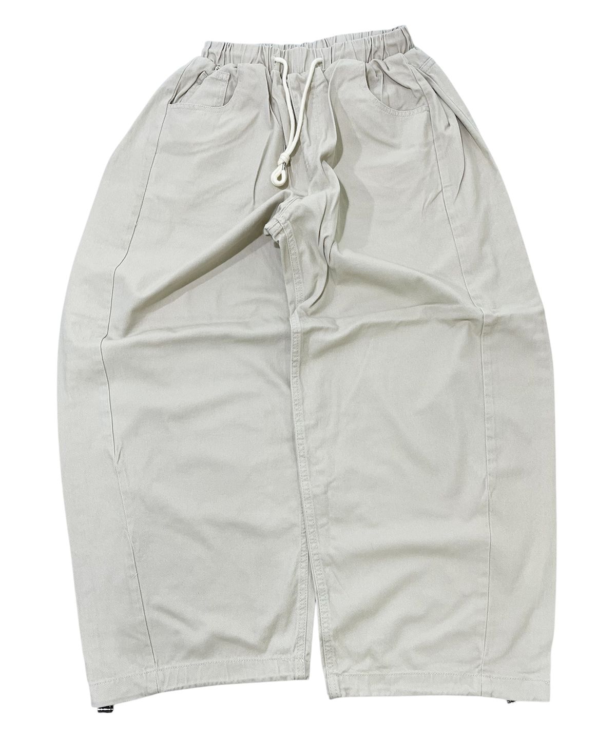 스케이터락(SK8ER ROCK) Side Tuck Cotton Curved Pants (Cream)
