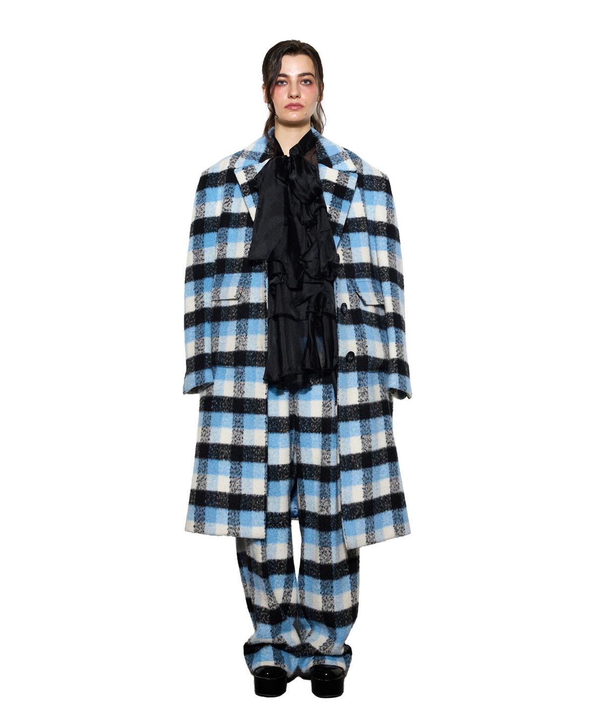 그리디어스(GREEDILOUS) Plaid Structured Long Coat