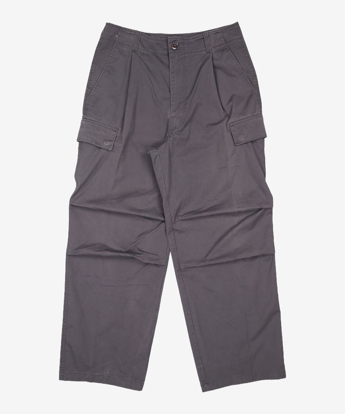 넌블랭크(NONBLANK) 루즈 스트레이트 핏 카고 팬츠_CHARCOAL GREY L