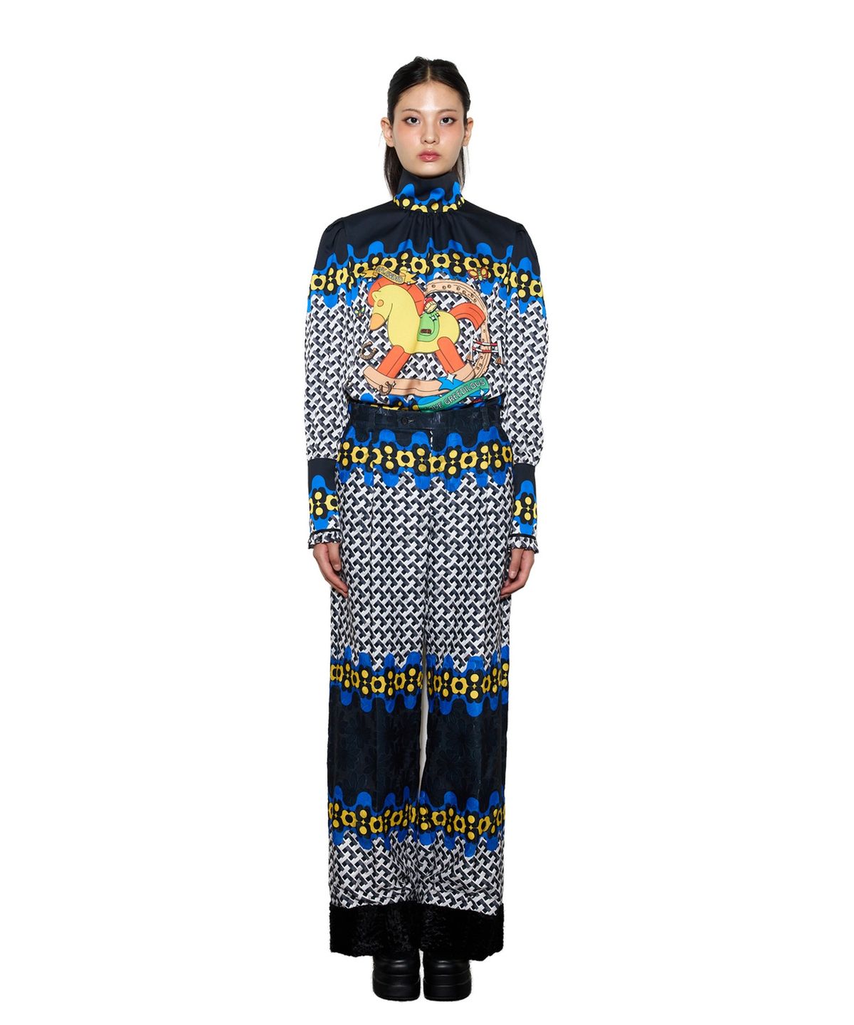 그리디어스(GREEDILOUS) Geo-Block Print Pants
