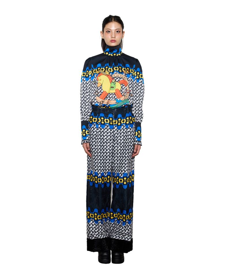 Geo-Block Print Pants
