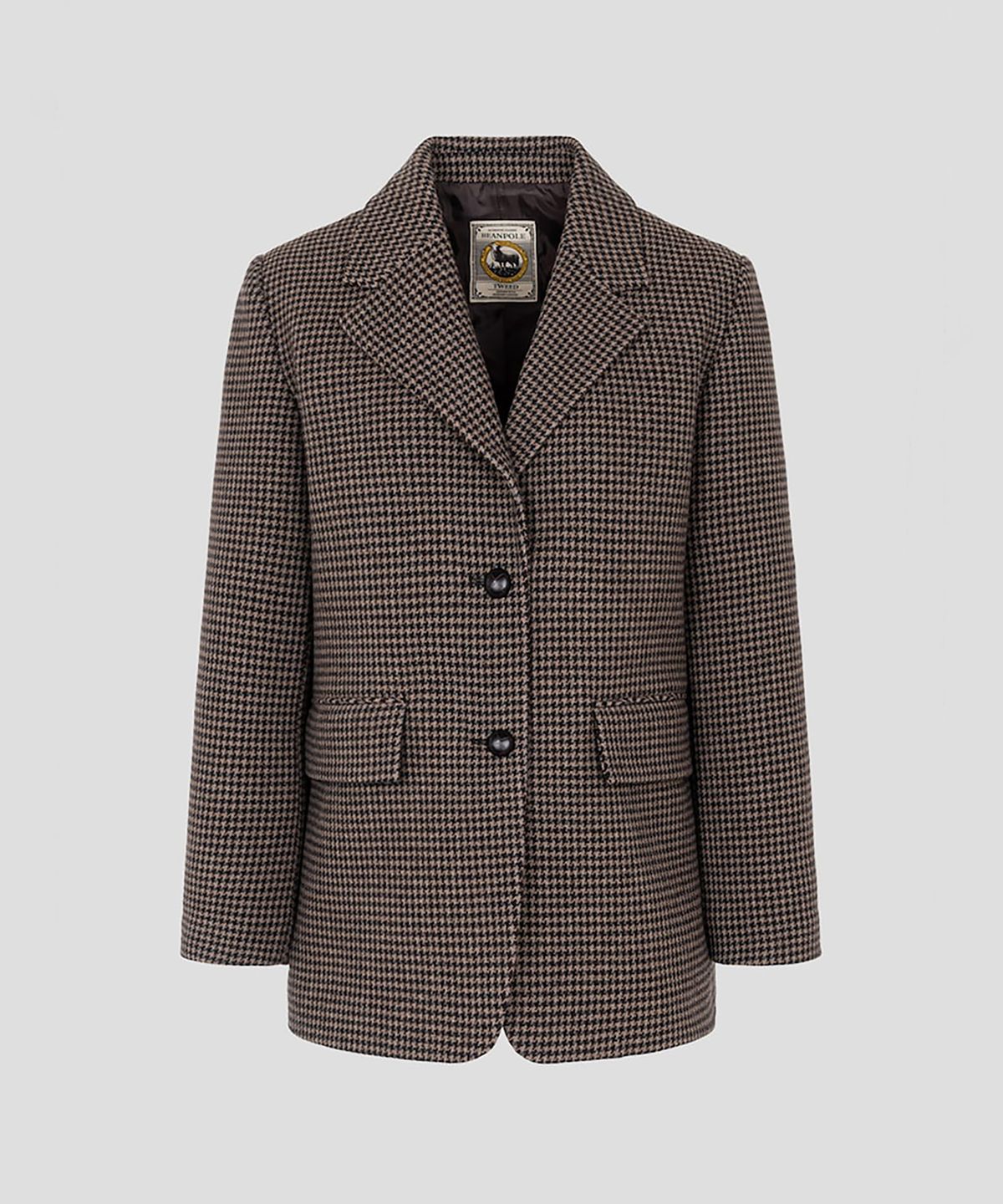 빈폴 레이디스(BEANPOLE LADIES) 울 체크 세미오버핏 재킷  브라운 (BF6911C34D)