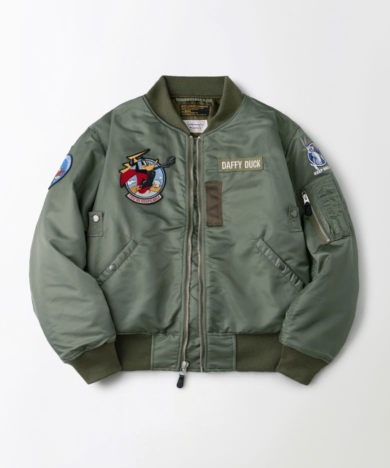 [LOONEY TUNES] MA-1 FLIGHT JACKET_SAGE GREEN