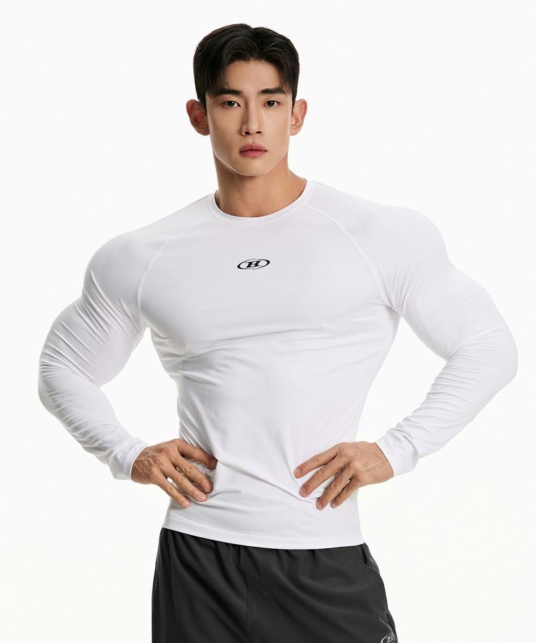 SYMBOL B COMPRESSION LONG SLEEVE [WHITE]