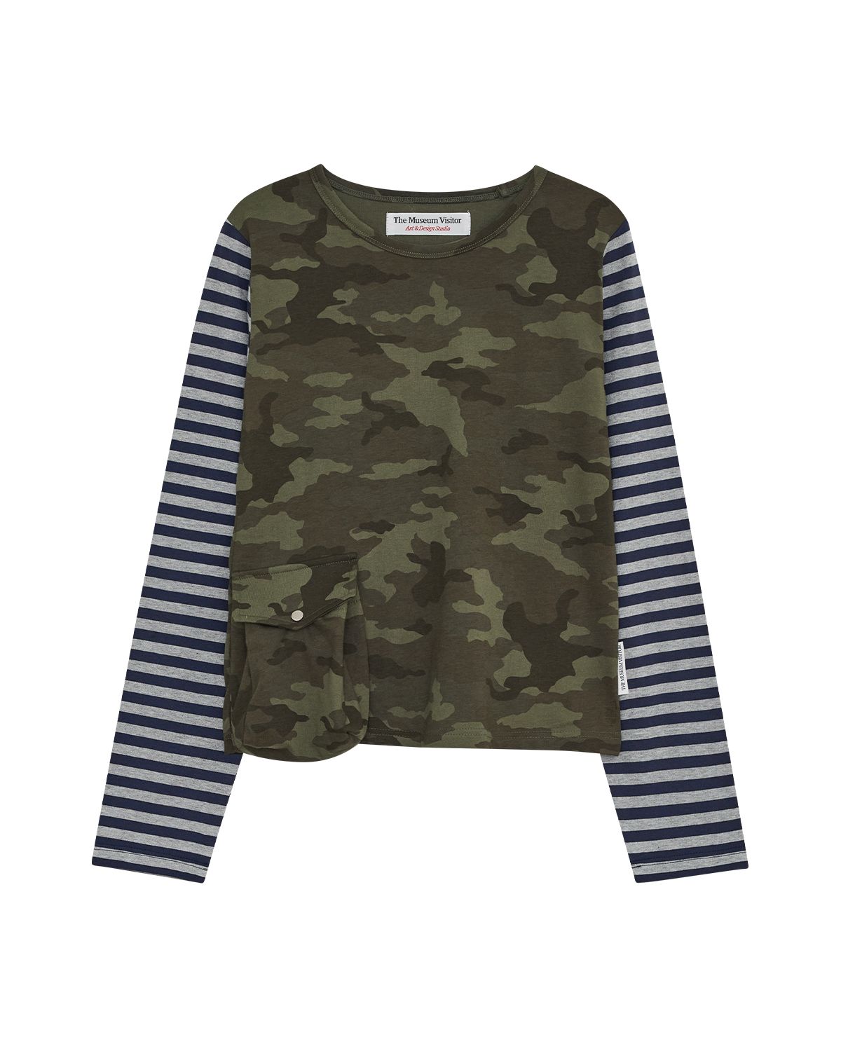 더뮤지엄비지터(THEMUSEUMVISITOR) W CAMO POCKET LONG SLEEVE (GREEN CAMO)