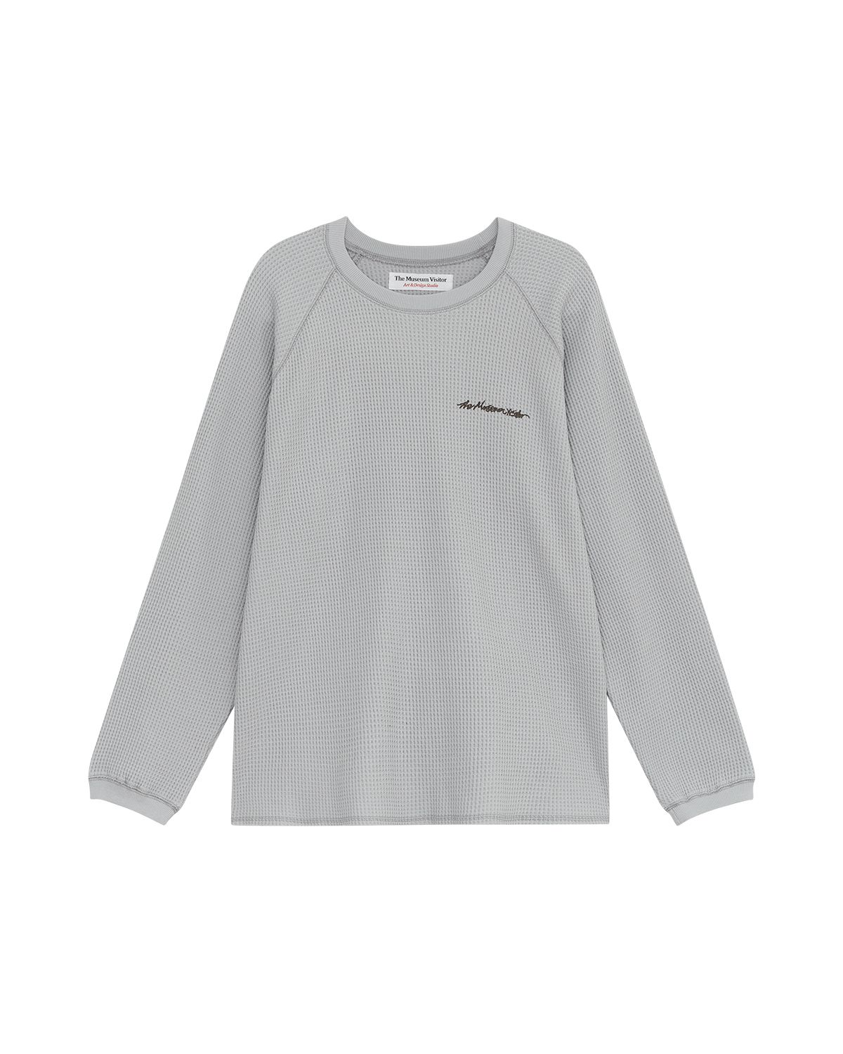 더뮤지엄비지터(THEMUSEUMVISITOR) WAFFLE RAGLAN LONG SLEEVE (LIGHT BLUE)