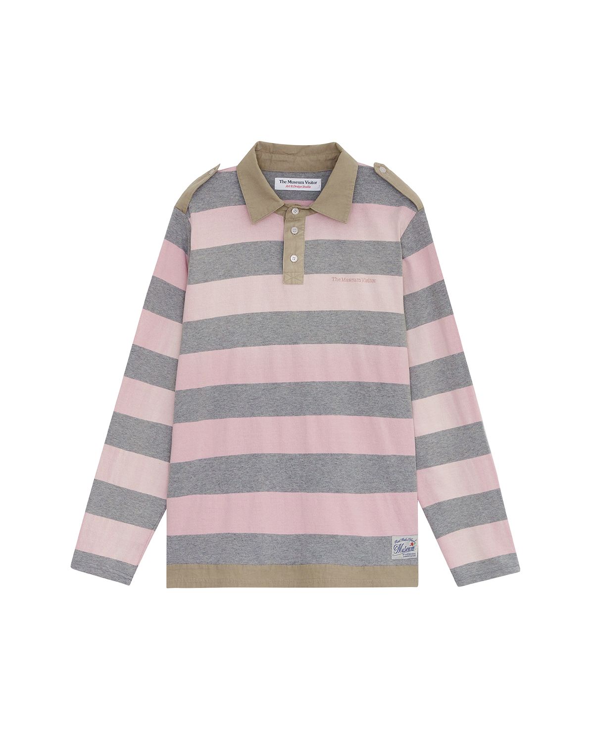 더뮤지엄비지터(THEMUSEUMVISITOR) EPAULETTE PATCH PK LONG SLEEVE (PINK)