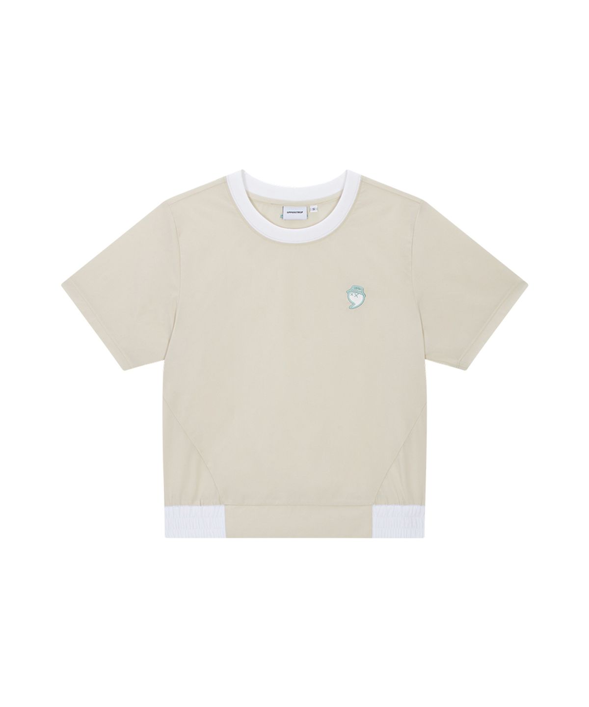 어퍼스트롭 골프(UPPERSTROP GOLF) [UWTF1032-02] 여성 우븐 반팔 티셔츠 라이트베이지