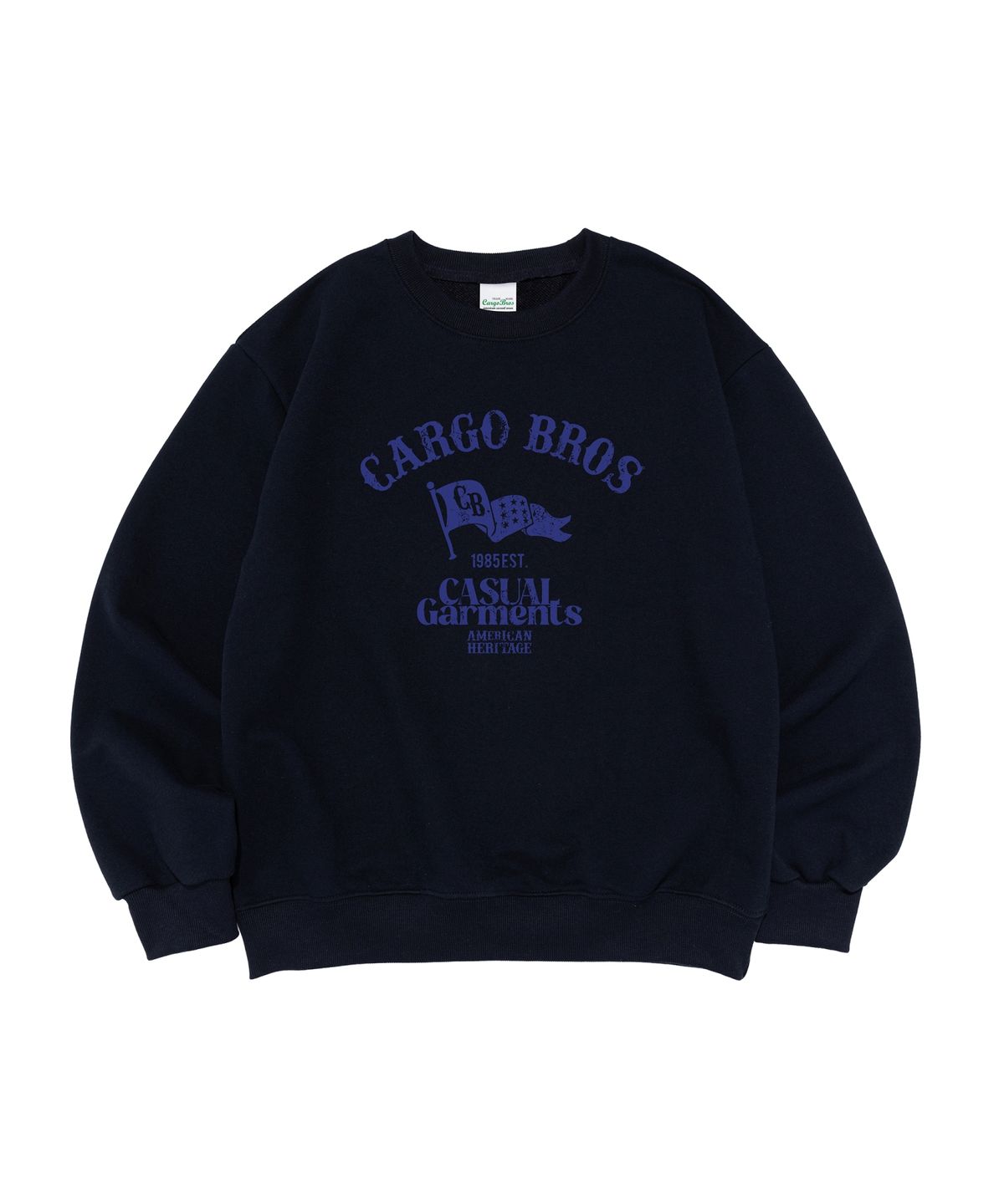 카고브로스(CARGOBROS) [기모선택] CB 클럽 가먼츠 플래그 맨투맨 (네이비)