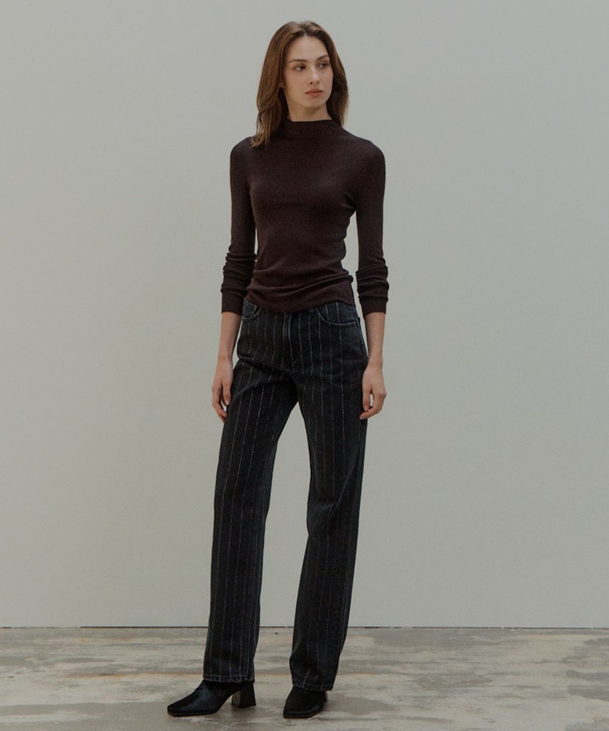 바니스뉴욕(BARNEYS NEWYORK) 26FW 레더 헤어리 뮬 블랙