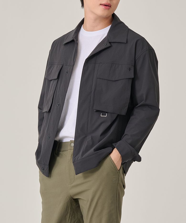 남성 나일론 스판 셔츠형 블루종 자켓