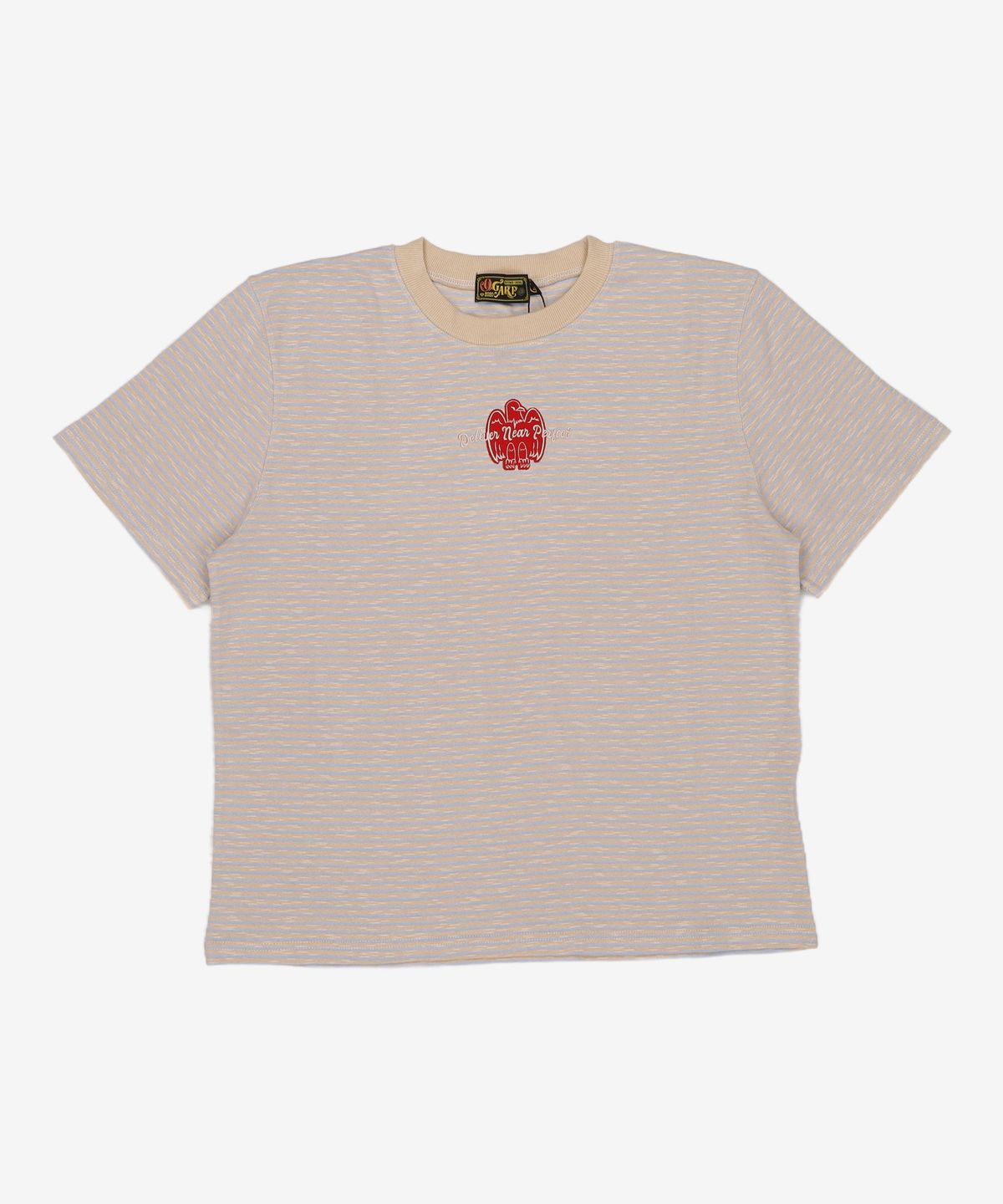 오가프(OGARP) Stripe Eagle Patch Tee Beige 2