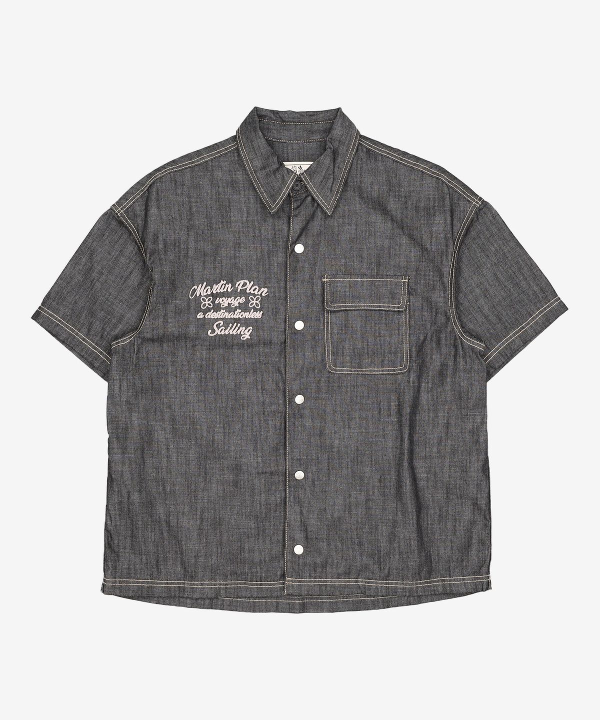 마틴플랜(MARTIN PLAN) Martin Half Denim Shirts - BLACK M
