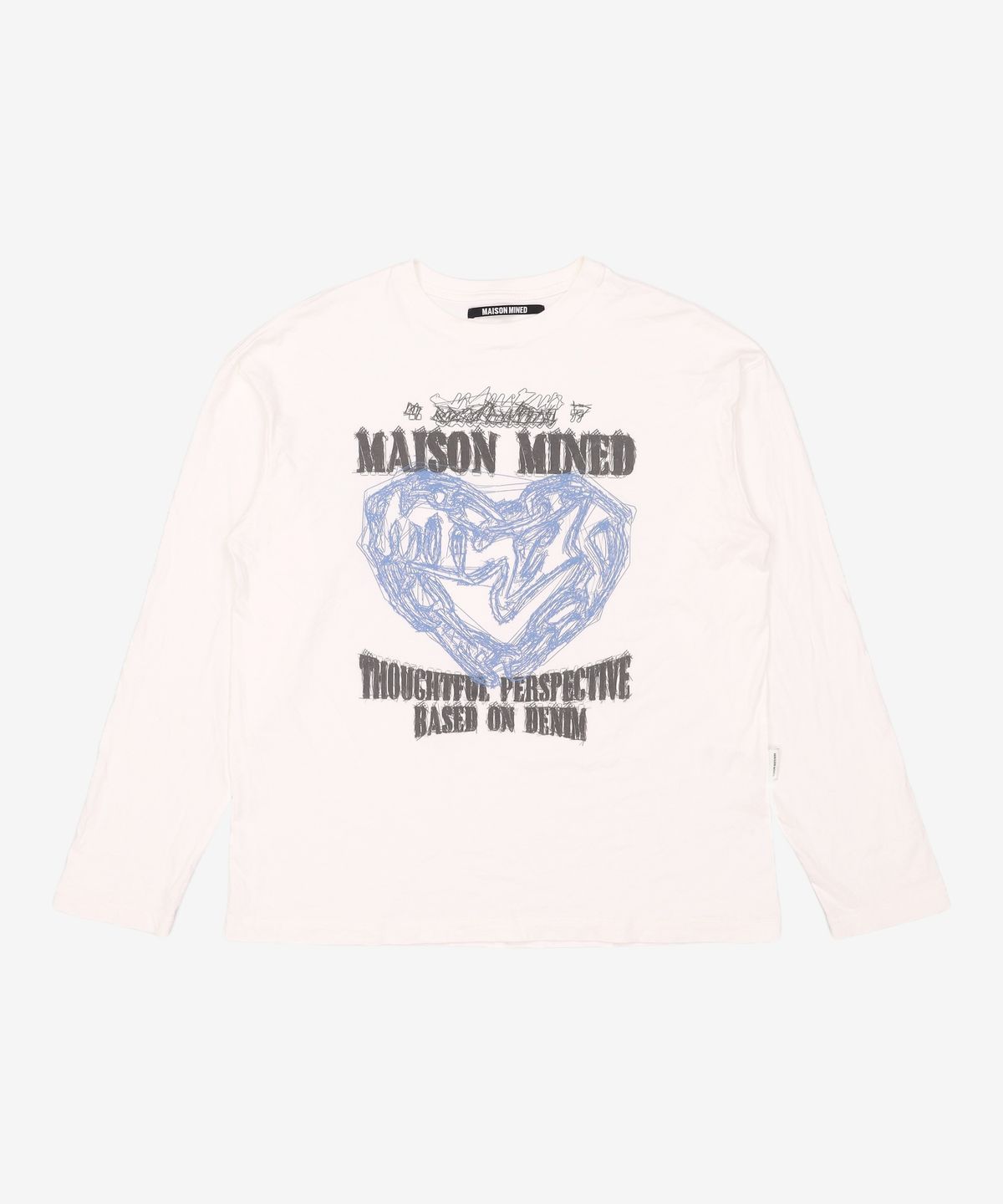 메종미네드(MAISON MINED) DOODLE HEART LONG SLEEVE WHITE S