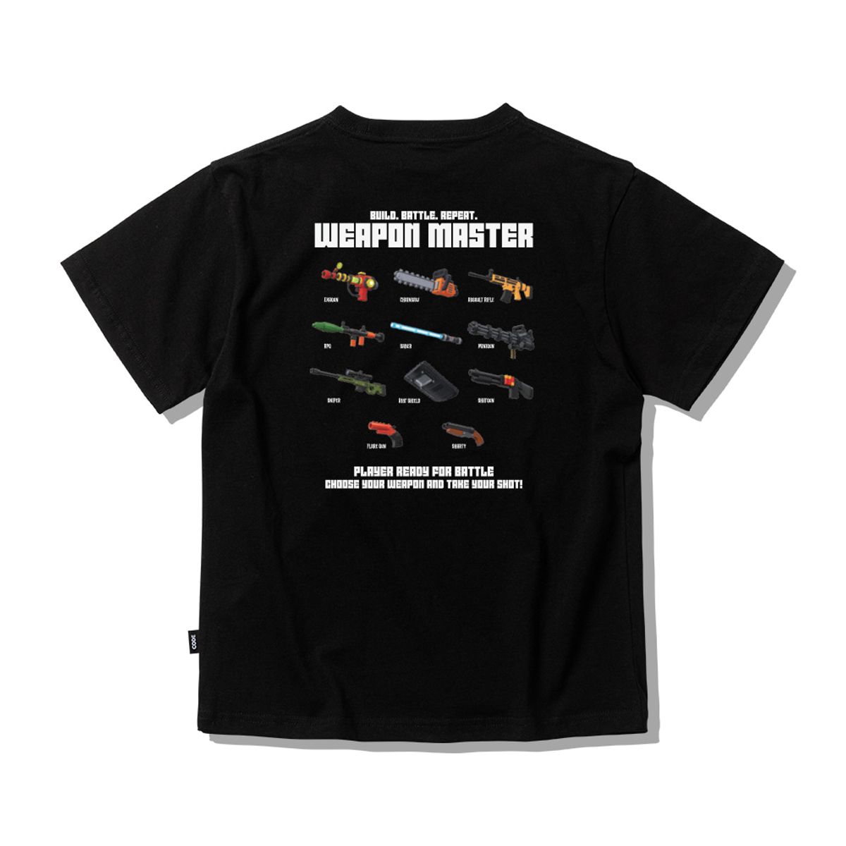 스플래시코드 키즈(SPLASHCODE KIDS) 키즈 반팔 티셔츠 블랙 - 웨폰 마스터(Weapon Master)