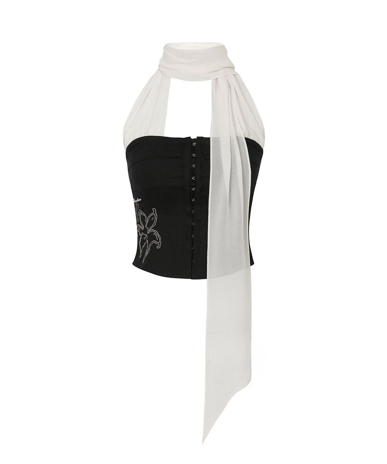MIDNIGHT HALTER TOP black