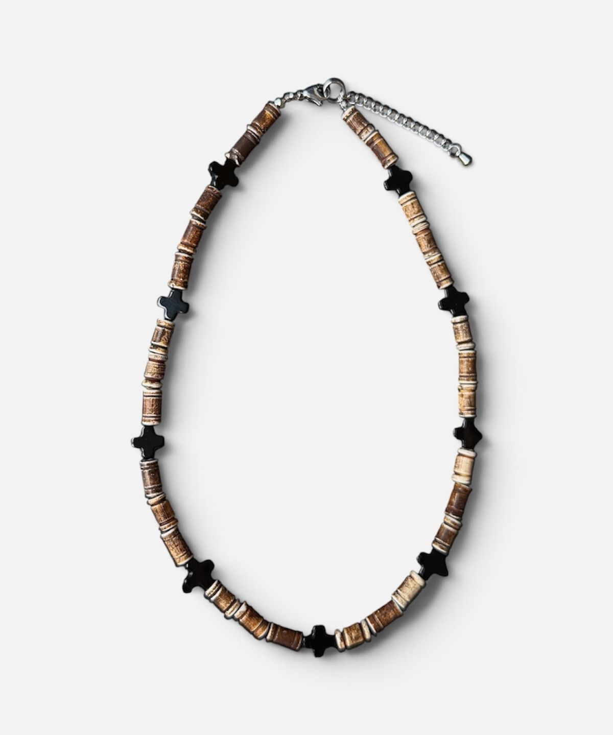 셉텐벌5(SEPTEMBER5) VINTAGE WOOD CROSS NECKLACE