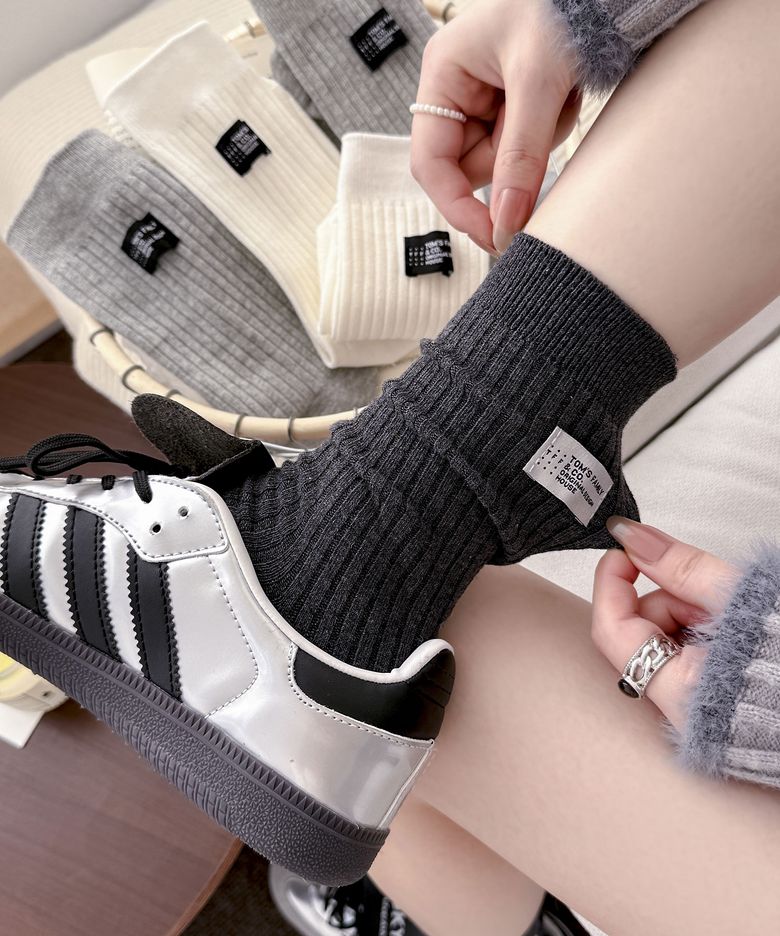 [2 pack] ARKVE 뒷탭 골지 면 여성 여자 패션 양말 SOCKS