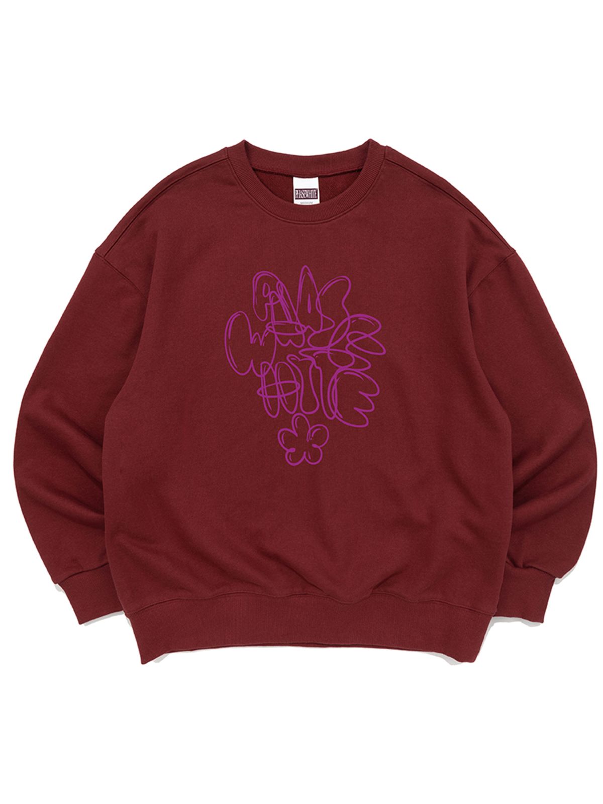 페이즈화이트(PHASEWHITE) GRAFFITI SWEATSHIRTS (BURGUNDY)
