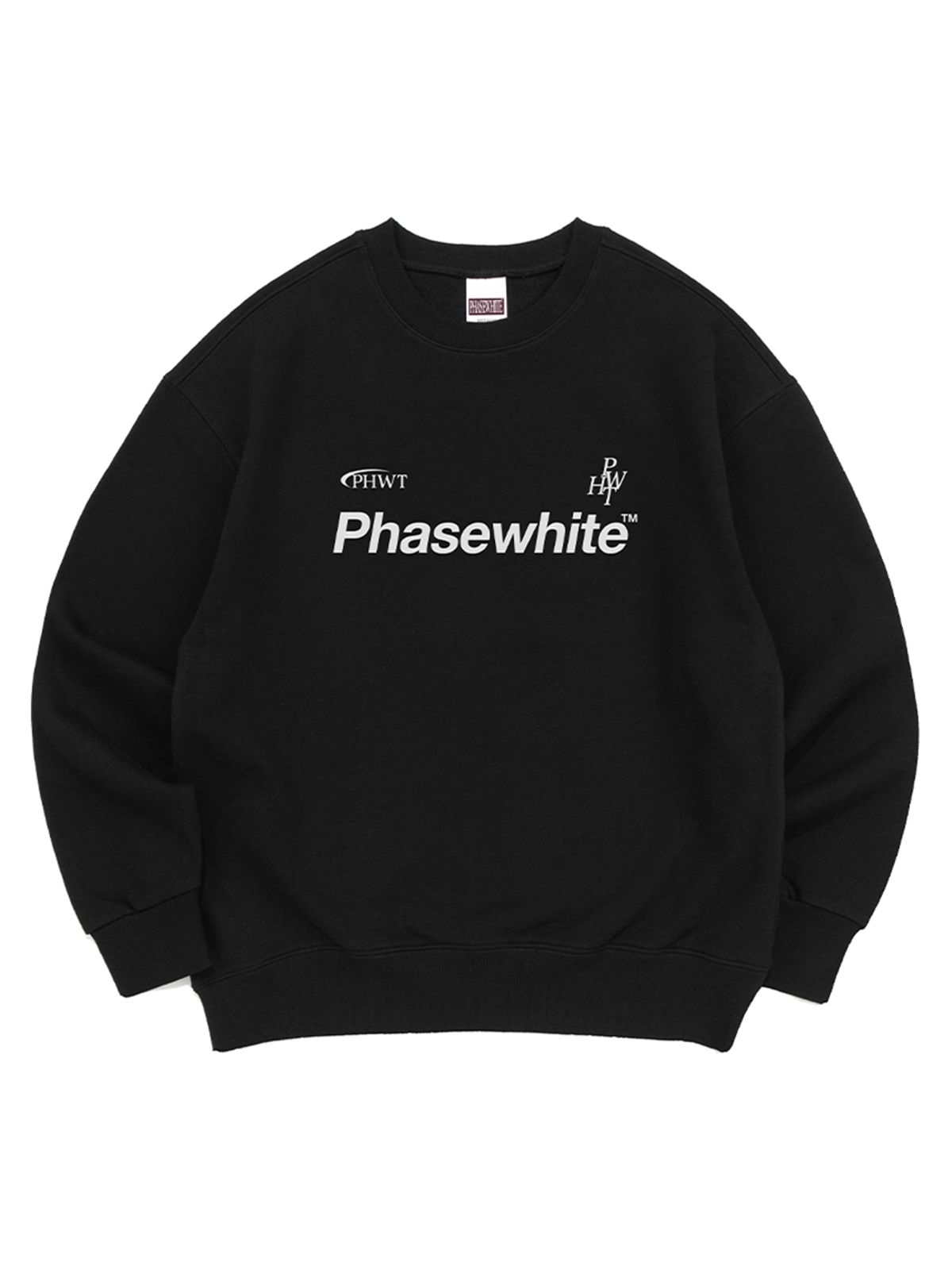 페이즈화이트(PHASEWHITE) EMBLEM SWEATSHIRTS (BLACK)